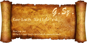Gerlach Szilárd névjegykártya